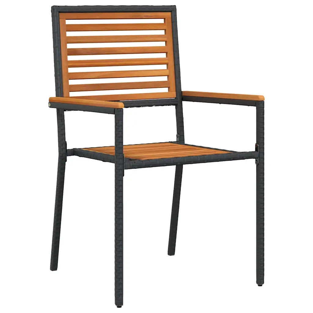 Set da Pranzo per Giardino 7 pcs Nero Legno di Acacia Massello 3365463
