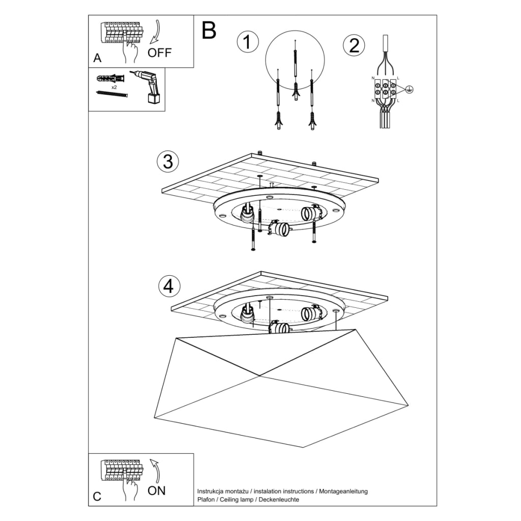 Lampada da soffitto HEXA 45 argento