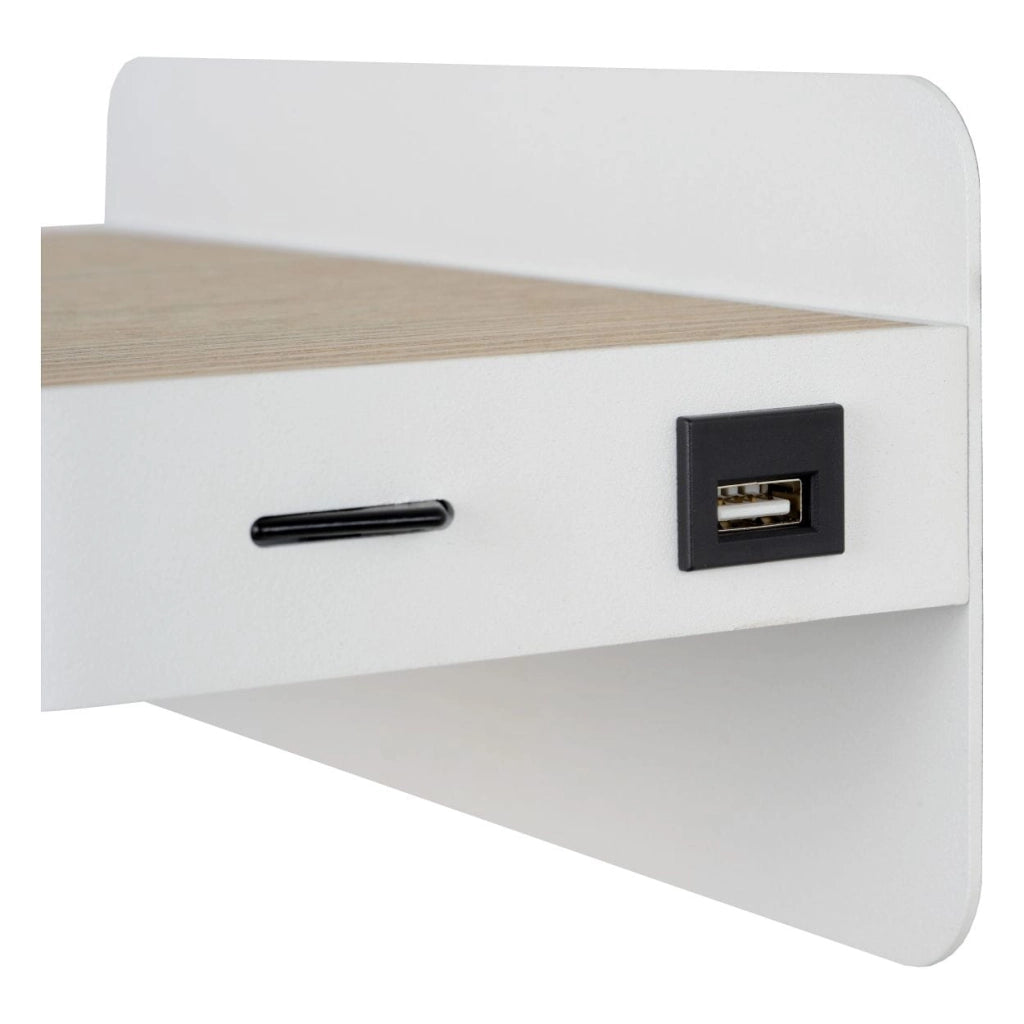 Applique Lucide Atkin bianco/legno LED 5W 2700K 350lm