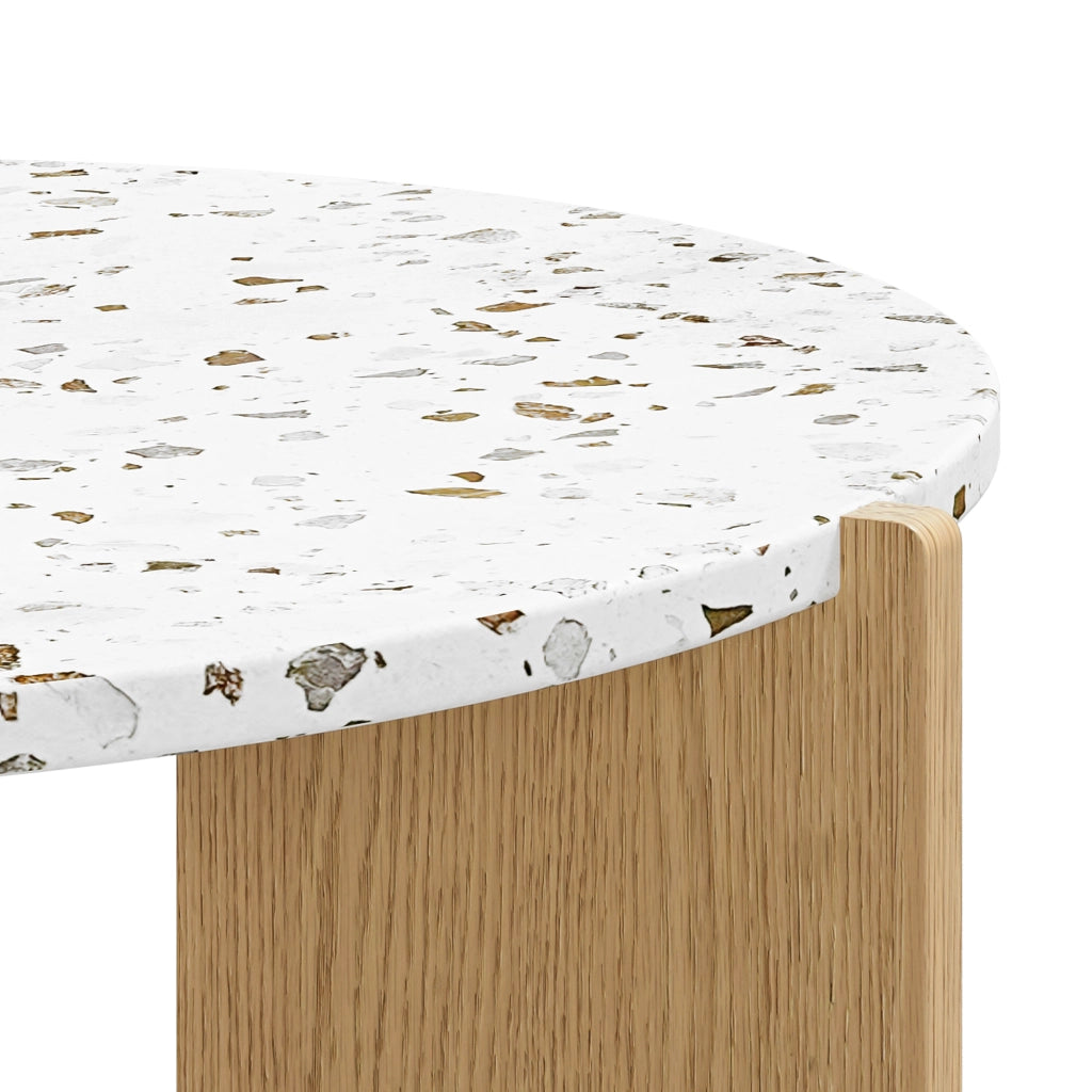 Tavolini bassi impilabili a nido in MDF, set da 2, con piano decorato e uso versatile per soggiorno e balcone