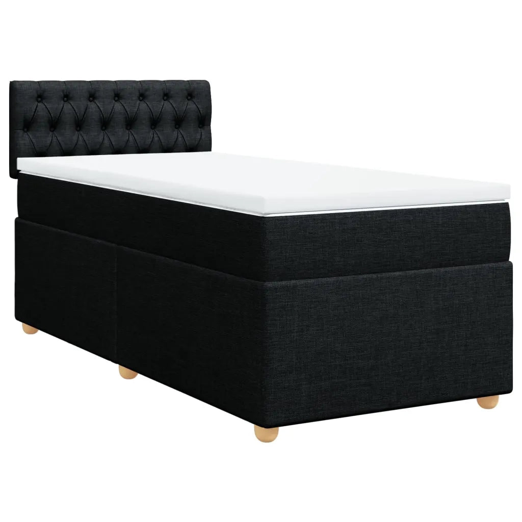 Giroletto a Molle con Materasso Nero 100x200 cm in Tessuto 3286600