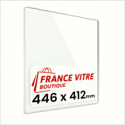 446 x 412 x 4 mm - Vetro per stufa a legna - vetro camino di ricambio - vetro per caminetto resistente al fuoco - France Vitre
