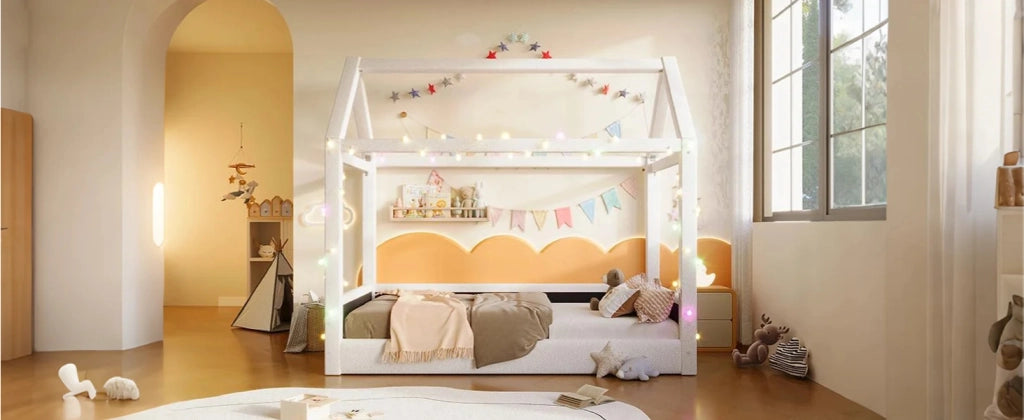 Daybed imbottito con LED, 90x200 cm, beige