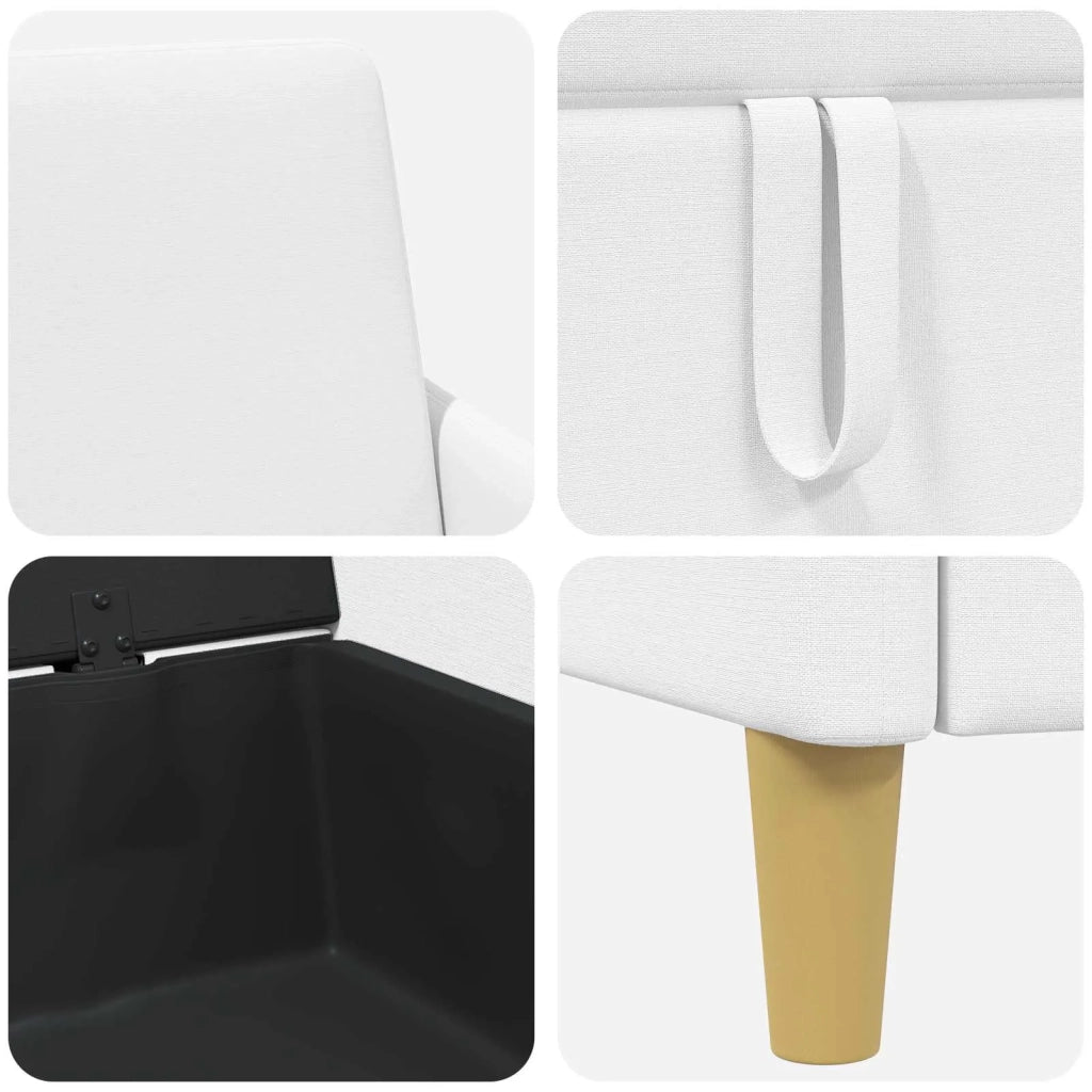 Set di Divani con Storage 2 pz Bianco Poliestere 3429187