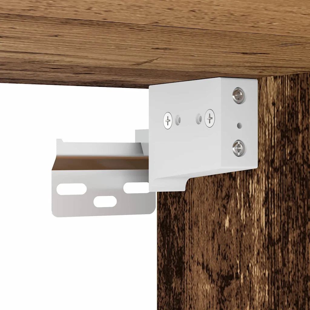 Mobile TV a parete dal design moderno con pratico vano contenitore 60 x 30 x 30 cm legno composito finitura legno anticato 02_0052784