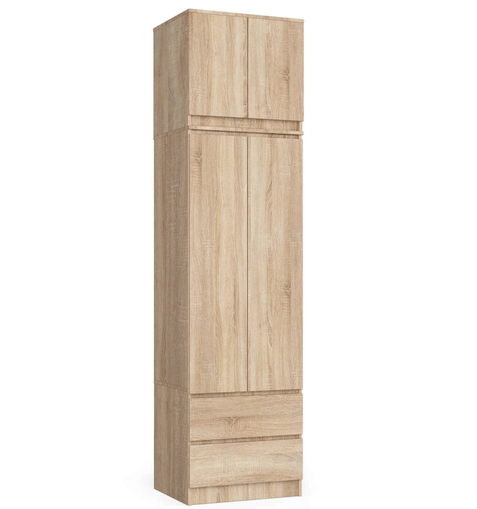 Armadio AKORD S60 con sopralzo Sonoma Quercia 60 cm 2 ante 2 cassetti 60x51x234 cm