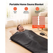 Coperta Sauna Infrarossi Pietre Minerali Borsa 185x90cm Pelle PU EMF Zero Temperatura Timer Relax