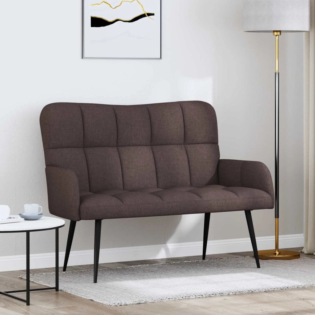 Sofa a Due Posti Marrone Scuro 115 x 61 x 87 cm Tessuto 42028933