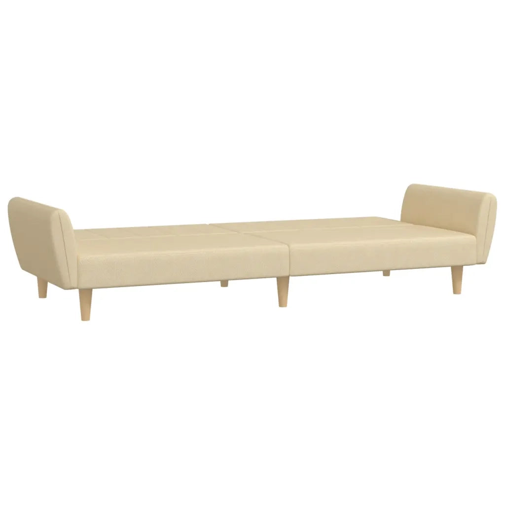 Divano letto | Sof¨¤ letto | Letto singolo a 2 Posti Crema in Tessuto