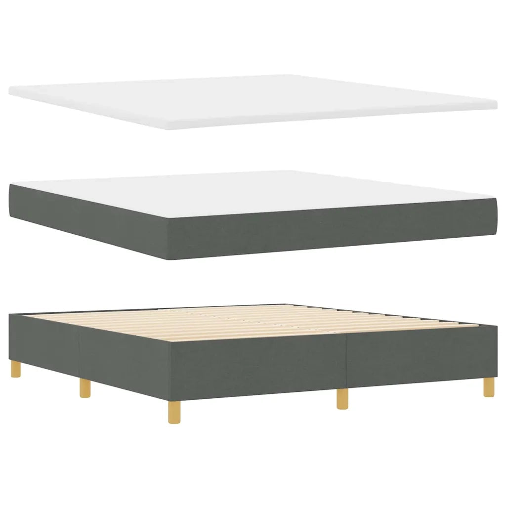 Letto a Sorgente LED Grigio scuro 180 x 200 cm Tessuto