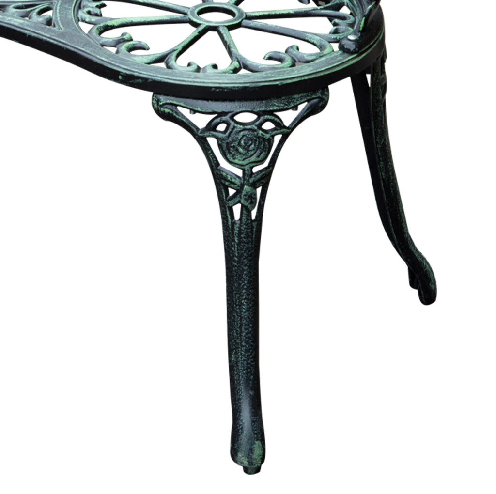 Panca da giardino in metallo 2 posti 100x54x78 cm verde antico