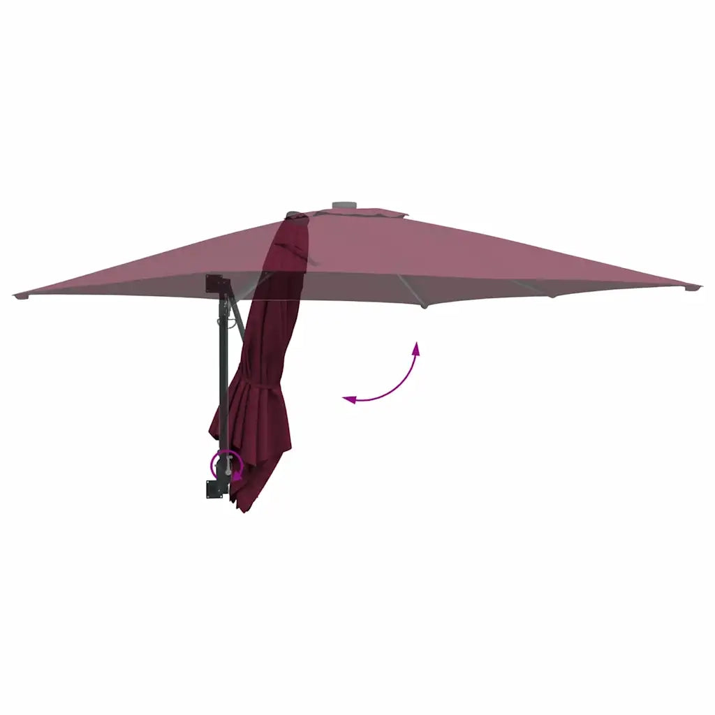 Ombrello | Parasol da giardino Rosso Bordeaux 248,5 x 247,5 x 160 cm