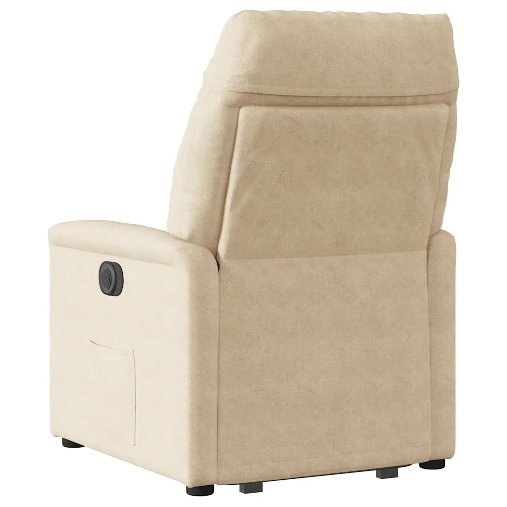 Divano Sedia-Poltrona Alzapersona Reclinabile Crema in Tessuto Microfibra 397508