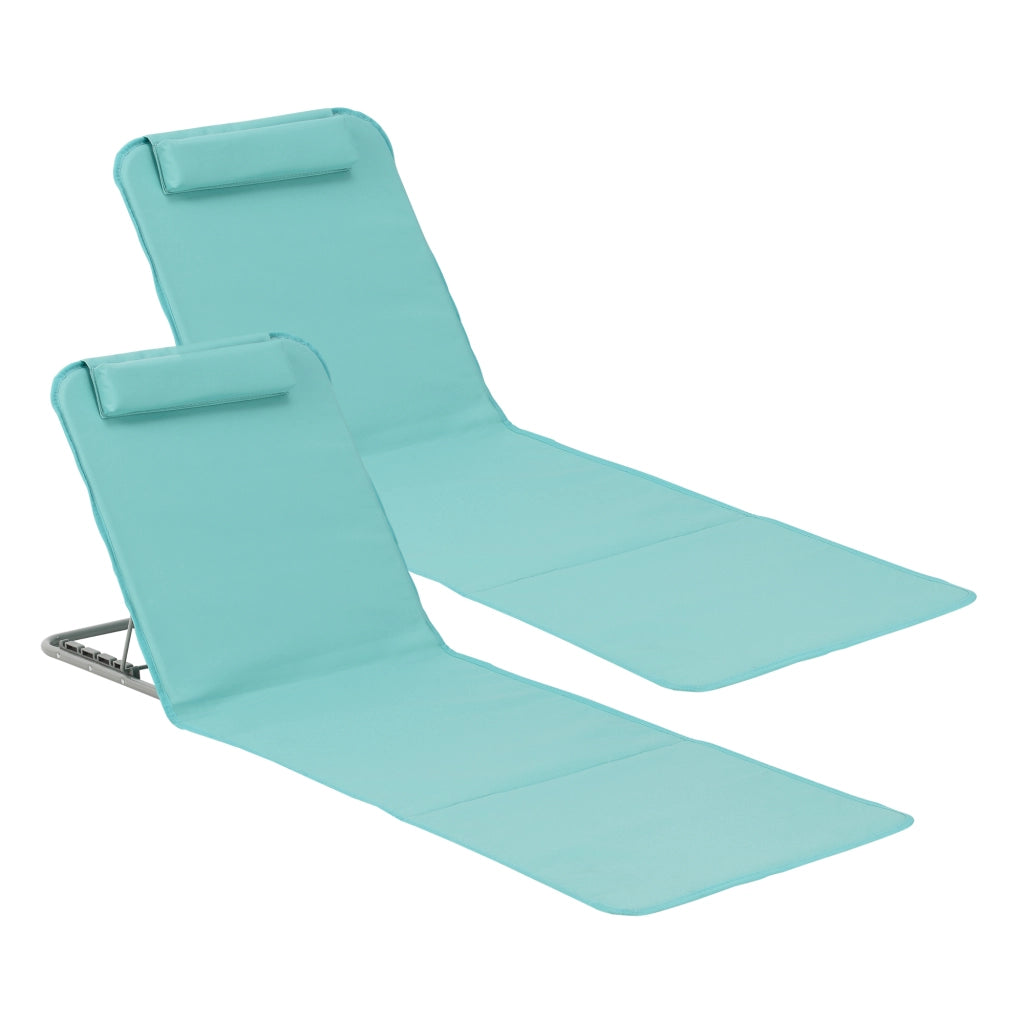 Set Donostia di 2 Materassini Prendisole da Spiaggia con Borsa di Trasporto - Turchese [en.casa]