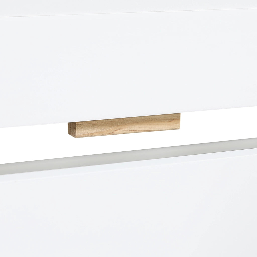 Letto a castello 90x200 ¨C Minimal ¨C bianco in legno con 2 cassetti