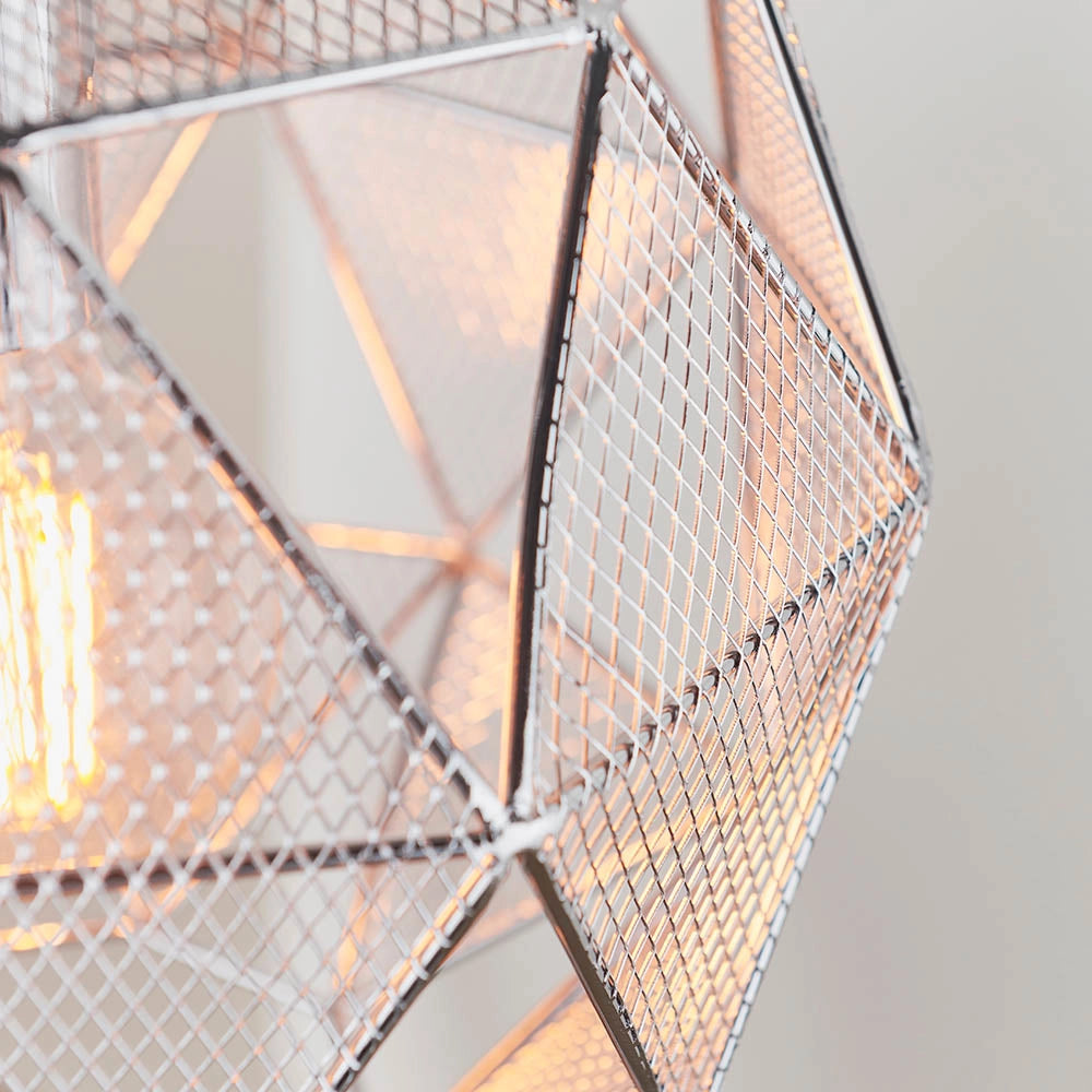Lampada a sospensione Armour cromata geometrica E27 Endon