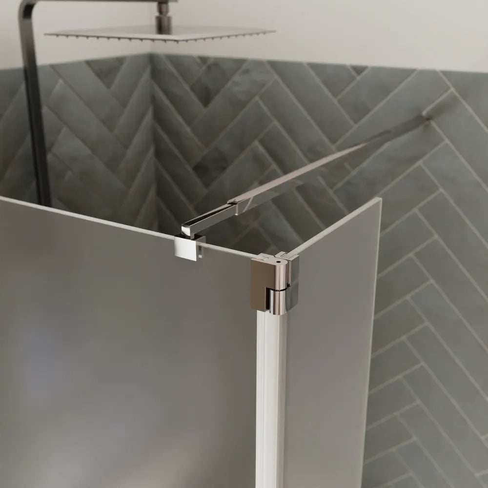 Doccia walk-in 100cm + anta 40cm vetro 8mm opaco profili cromo | Keros