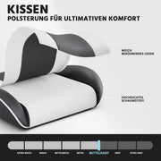 Sedia da Gaming Ergonomica con Supporto Lombare, Rivestimento in PVC Traspirante, Altezza Regolabile, Peso Massimo 90 kg, Nero e Bianco