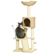 Arbre ¨¤ chat con paniere e piattaforme ¨C Minimal ¨C 116 cm beige