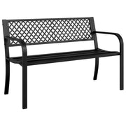 Panchina da Giardino | Panca da Giardino 119 cm Nera in Acciaio