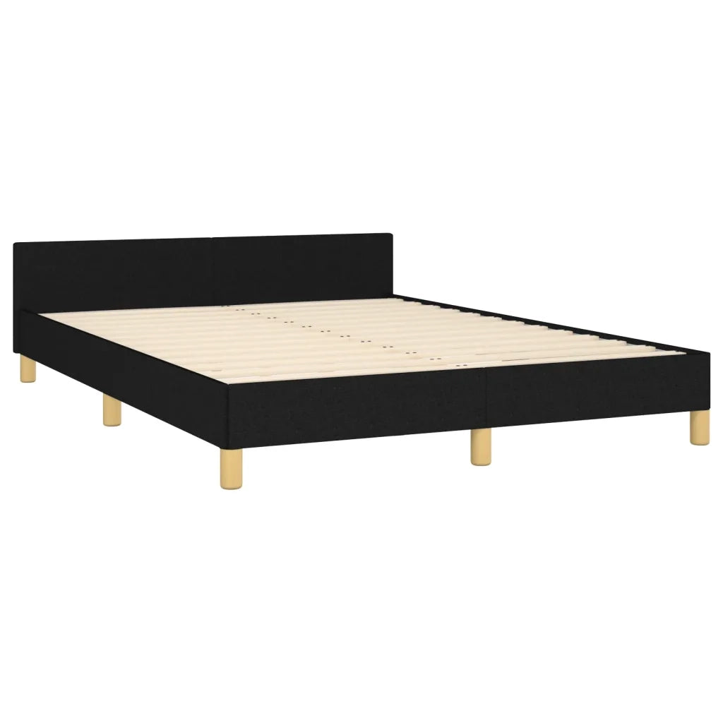 Letto matrimoniale | Letto per adulti | Giroletto senza Materasso Nero 140x200 cm in Tessuto