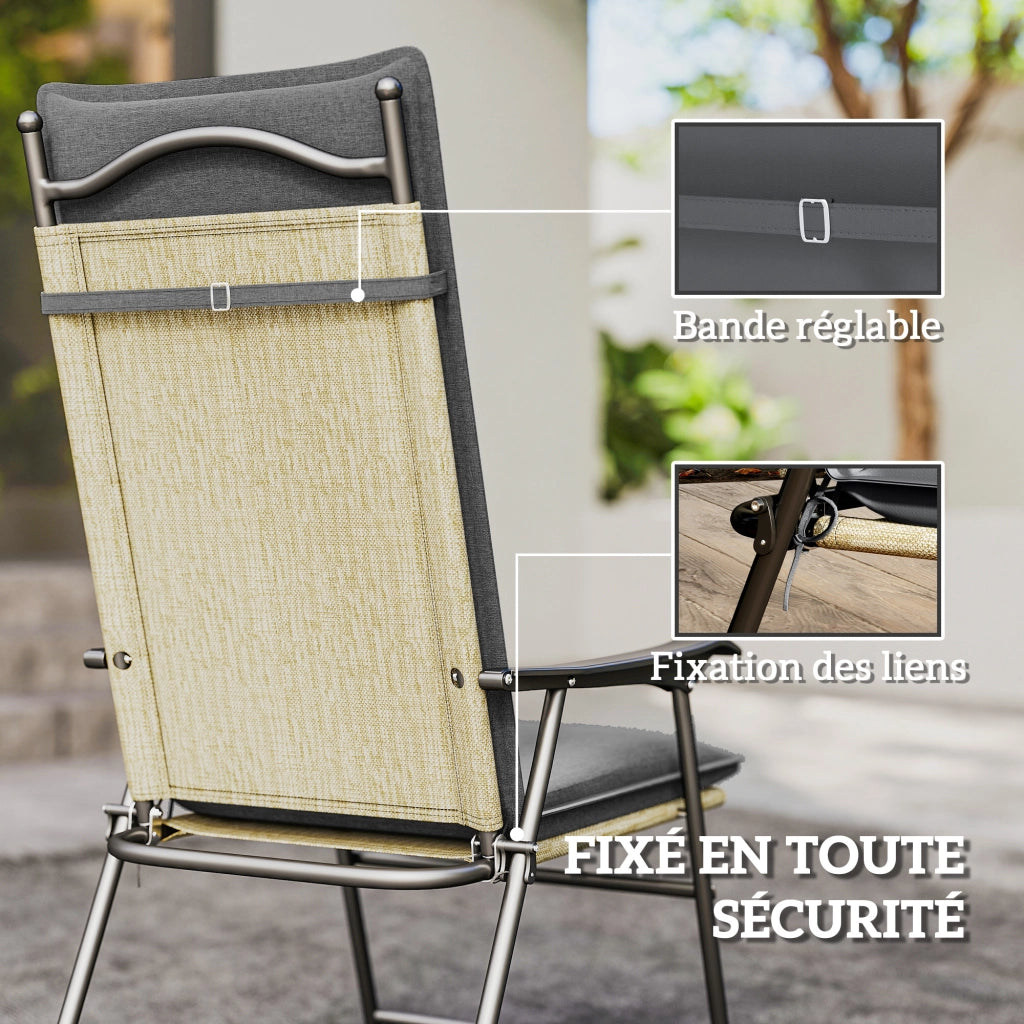 Cuscini sedie da giardino ¨C Minimal ¨C Grigio, 124x50x5cm