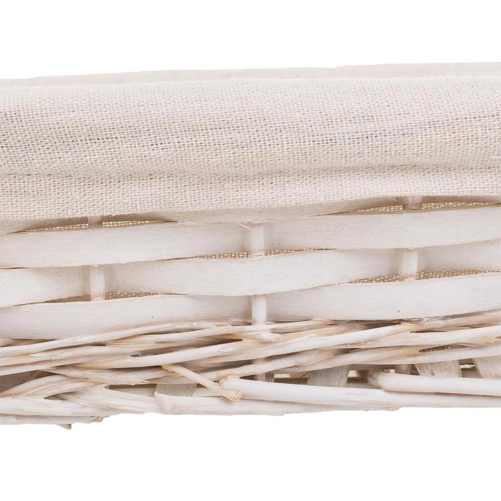 Vassoio in vimini bianco 29,5x20x07h