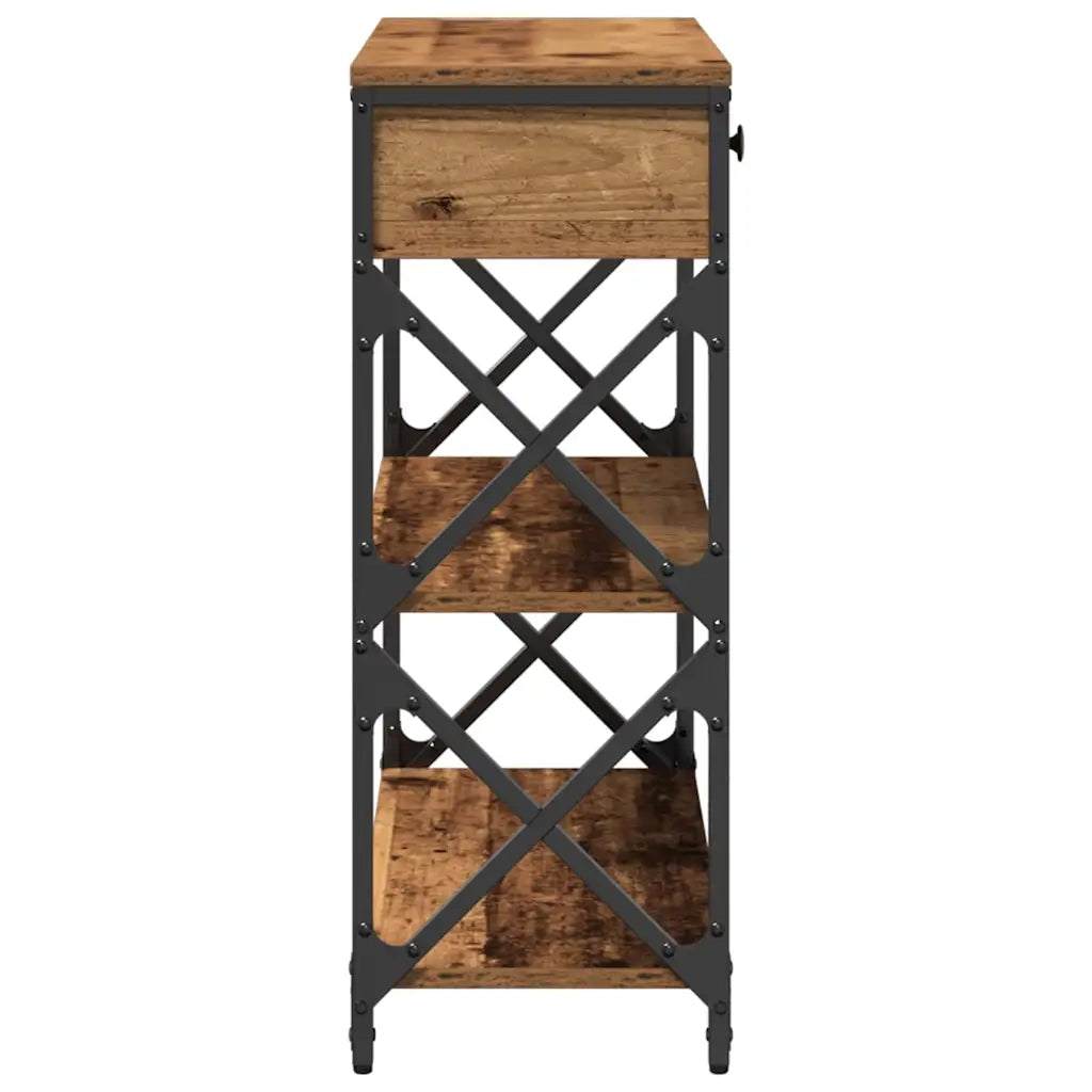 Tavolo Consolle con cassetto Legno vecchio 75 x 28 x 75 cm 863535