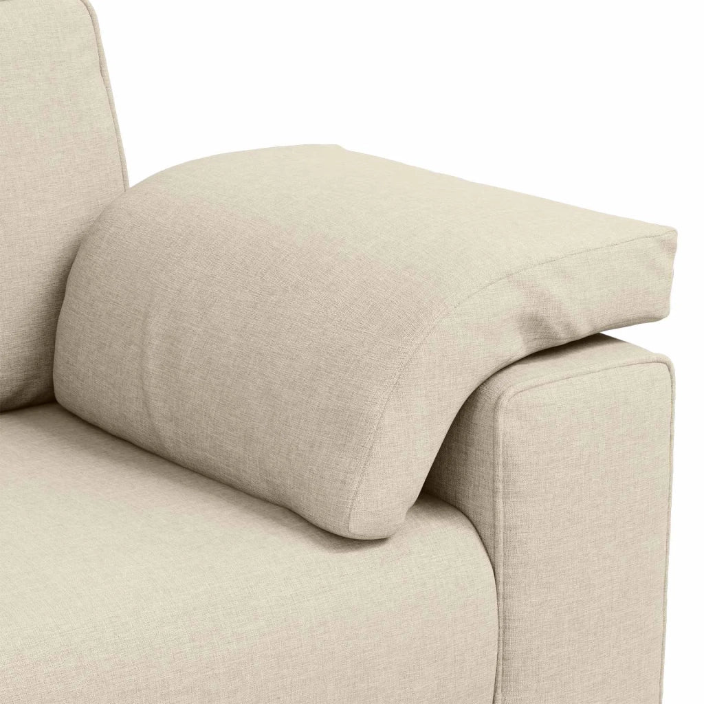 Divano 2 pcs Beige 219 x 80 x 82 cm Tessuto misto lino 3324689