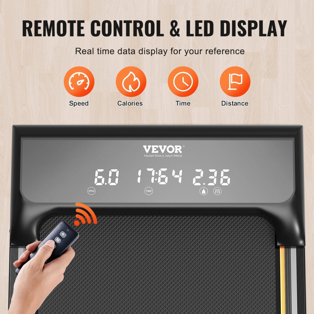 Tapis Roulant da Passeggio S7 Sottoscrivania 1-6 km/h Nero Opaco, Macchina per Camminare con Telecomando e Schermo LED per Casa e Ufficio