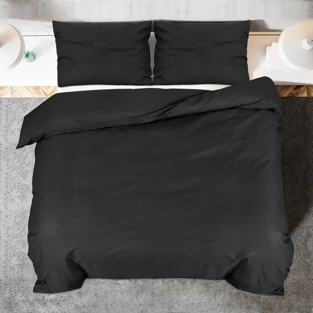Set Copripiumino Nero 200x200 cm in Cotone 136114