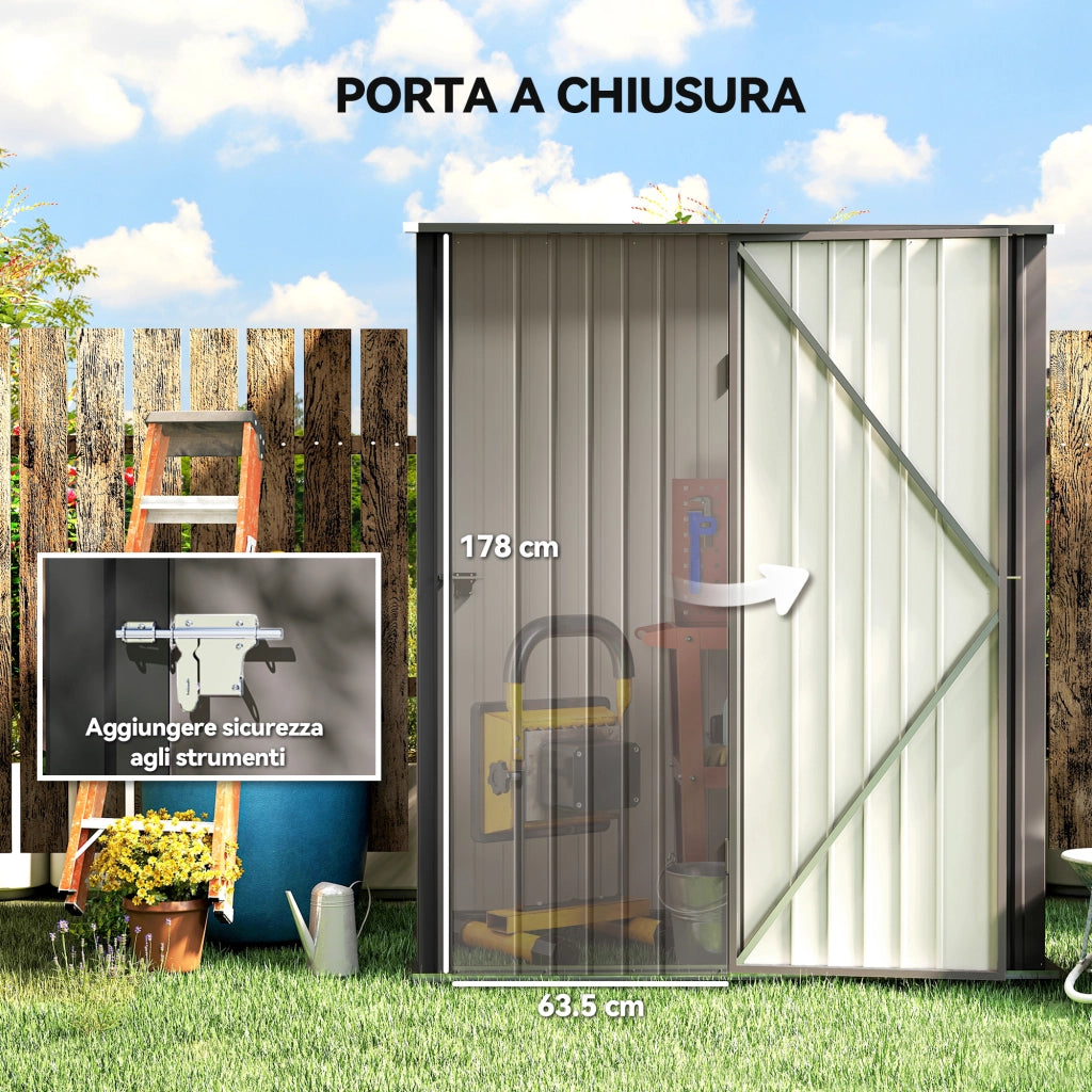 Casetta da Giardino ¨C Zephmum ¨C Grigio Chiaro 161.5x94.5x196cm