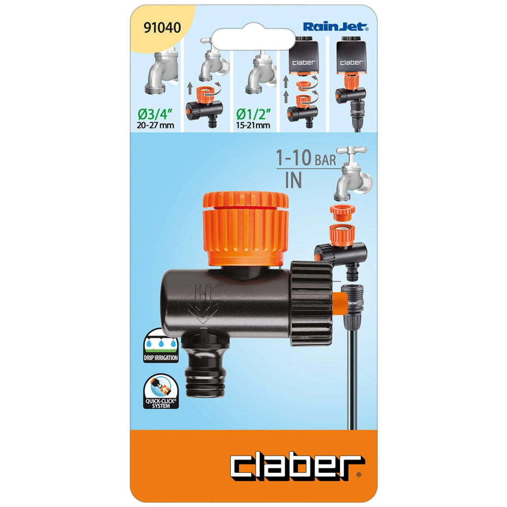 RIDUTTORE PRESSIONE IRRIGOCCIA SELF CLABER - RAINJET 91040 1/2-3/4F + INNESTO RAPIDO- 4 pezzi