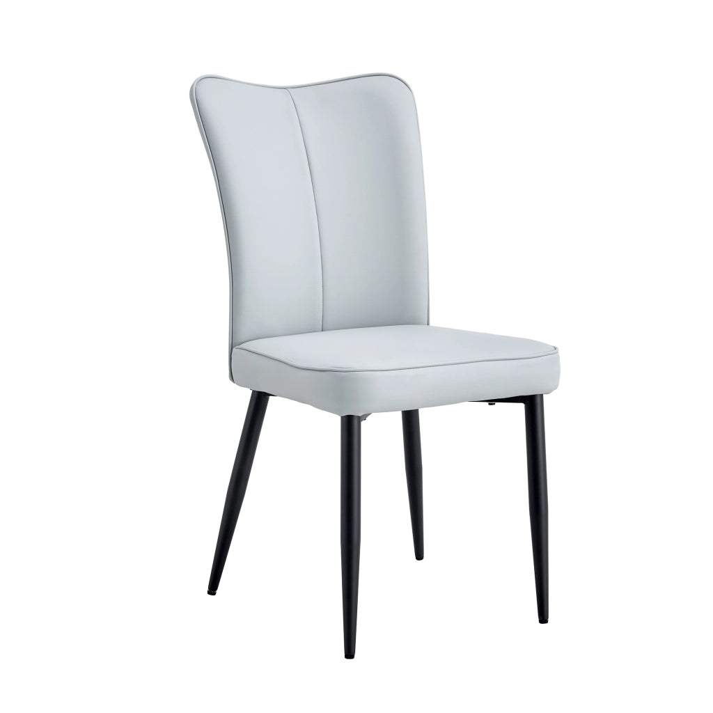 Set Tavolo Rotondo e 2 Sedie da Pranzo ¨C Xylo ¨C Piano MDF, Gambe Nere, Seduta Grigio Chiaro