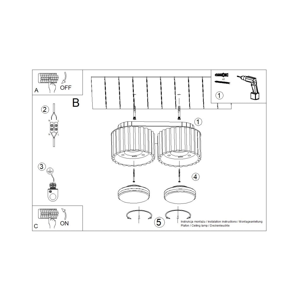 Lampada da soffitto AURA 2 peach Gx53