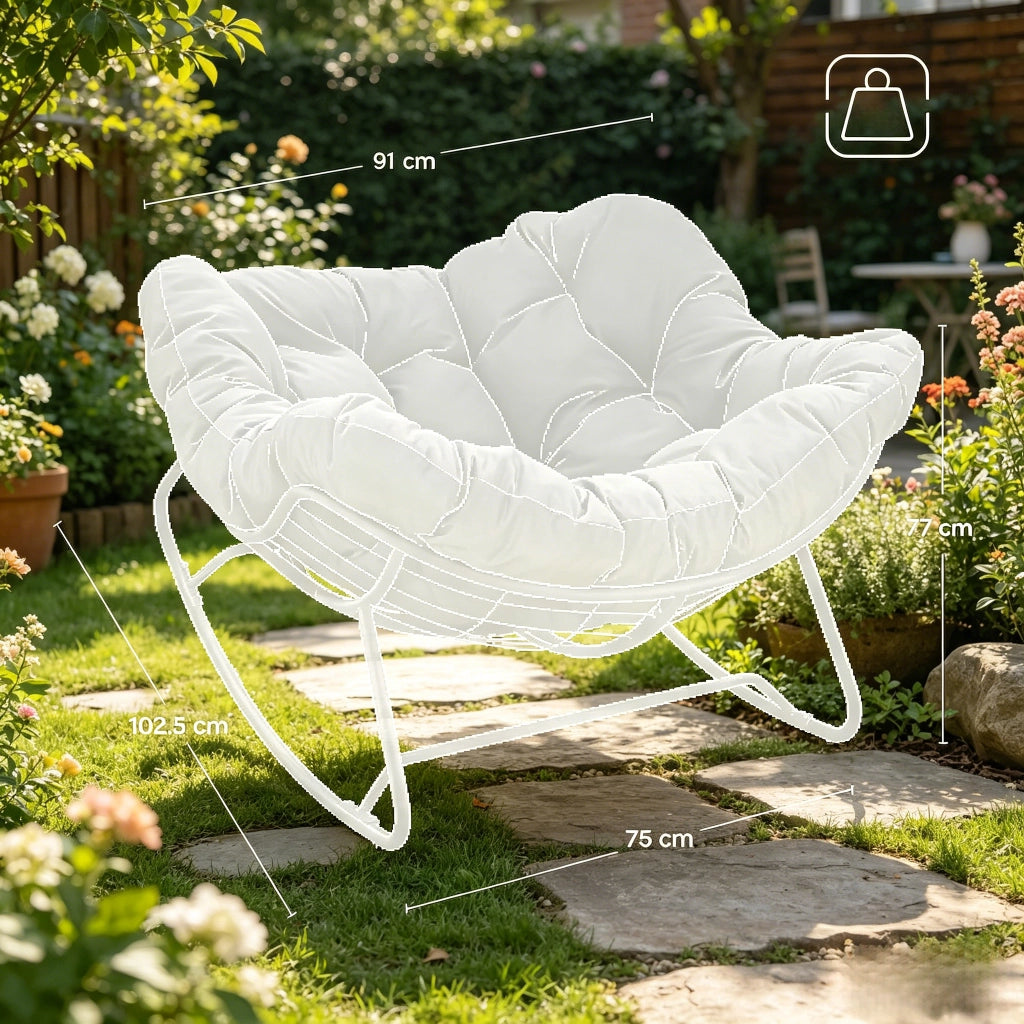 SEDIA A DONDOLO 91x102,5x77 cm Chenille Nera