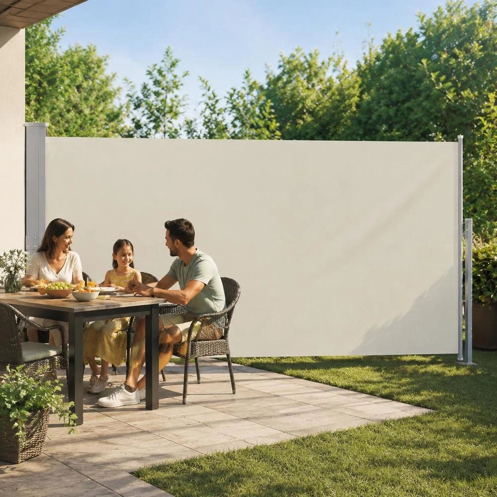 Extendable Side Awning 160x500 Cm Cream