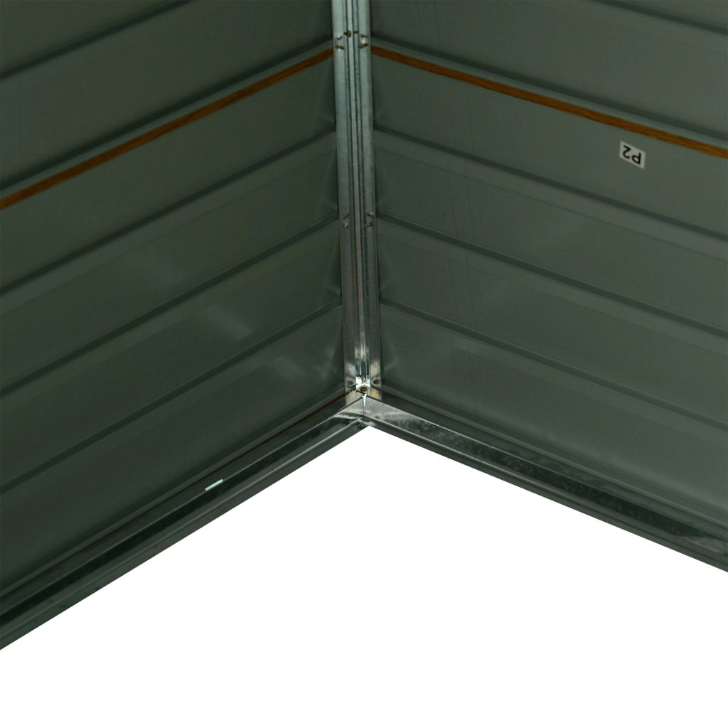 Easycomfort Casetta da Giardino in Lamira Porta Attrezzi con Porte Scorrevoli, Effetto Legno, 152x235.7x208.7cm