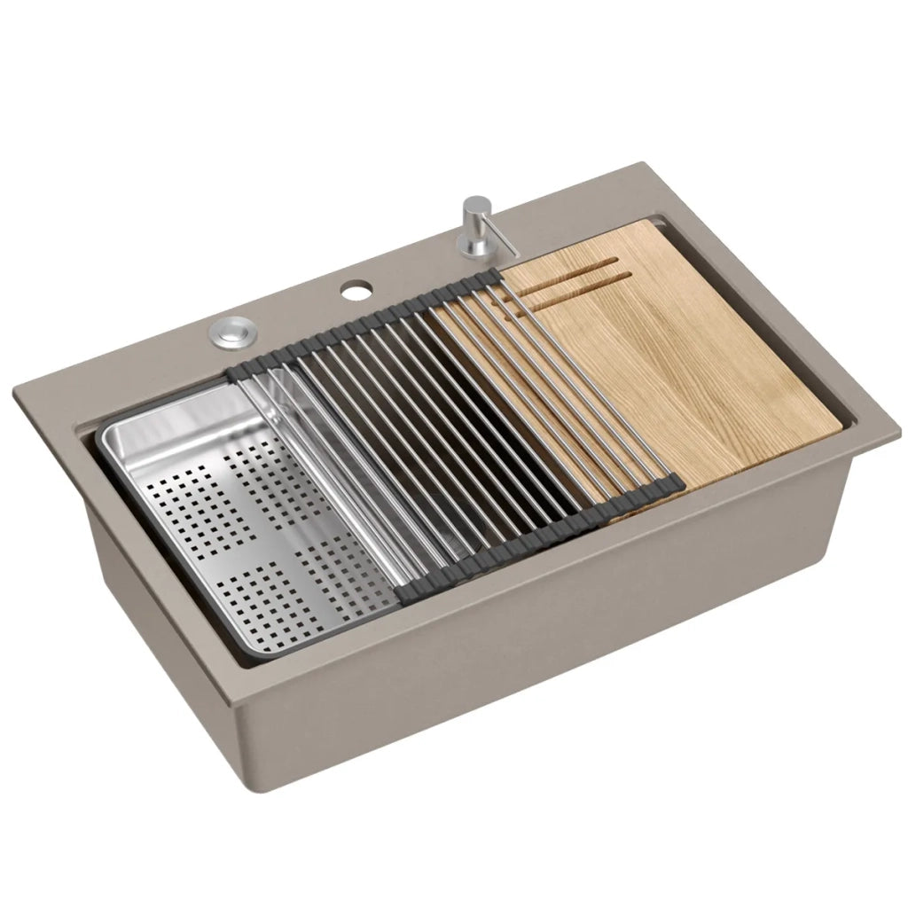 Lavello In Granito Marc 110 Workstation Beige Rame