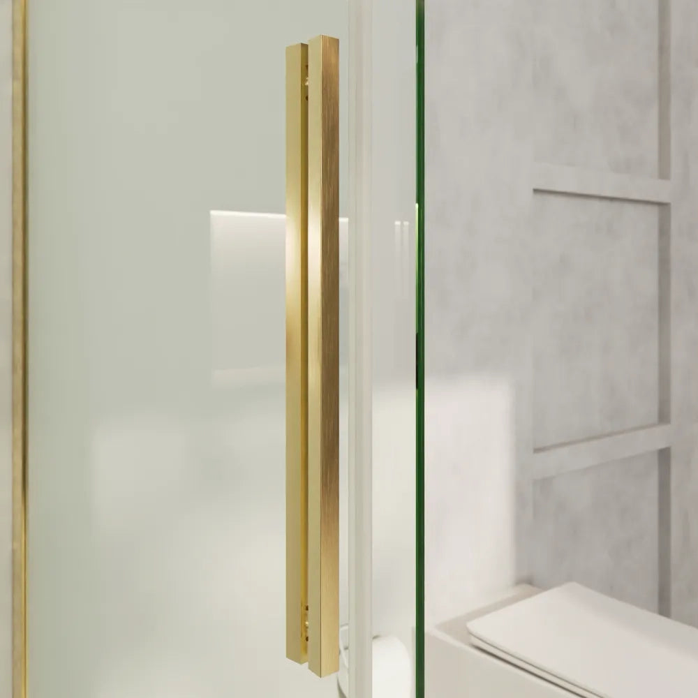 Box doccia 130x70cm scorrevole profili oro spazzolato vetro 8mm trasparente anticalcare h200 | Gili