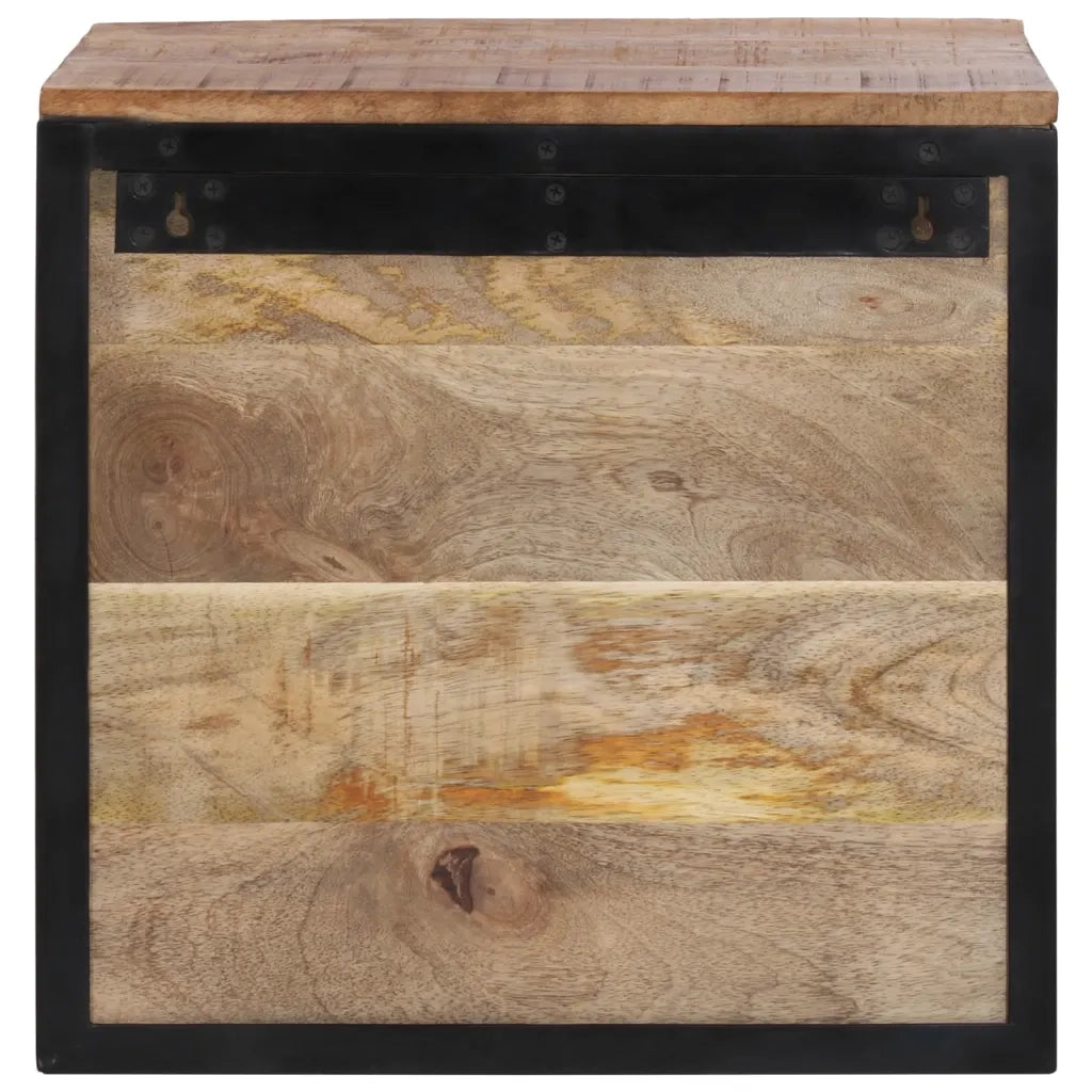 Comodino | Armadio da Notte | Mobiletto da notte 40x35x40 cm in Legno Massello di Mango