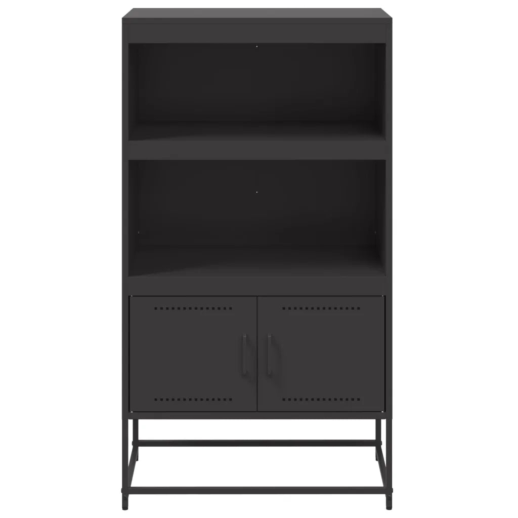 Credenza | Madia | Buffet da pranzo | Armadio da pranzo Nera 68,5x38,5x123,5 cm in Acciaio