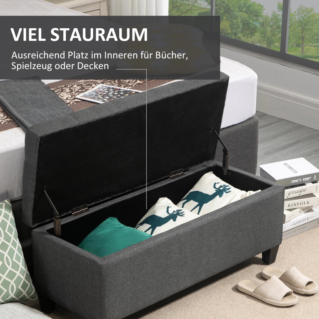 Divanetto con cassetti ¨C Minimal ¨C Grigio scuro 100x40x44 cm