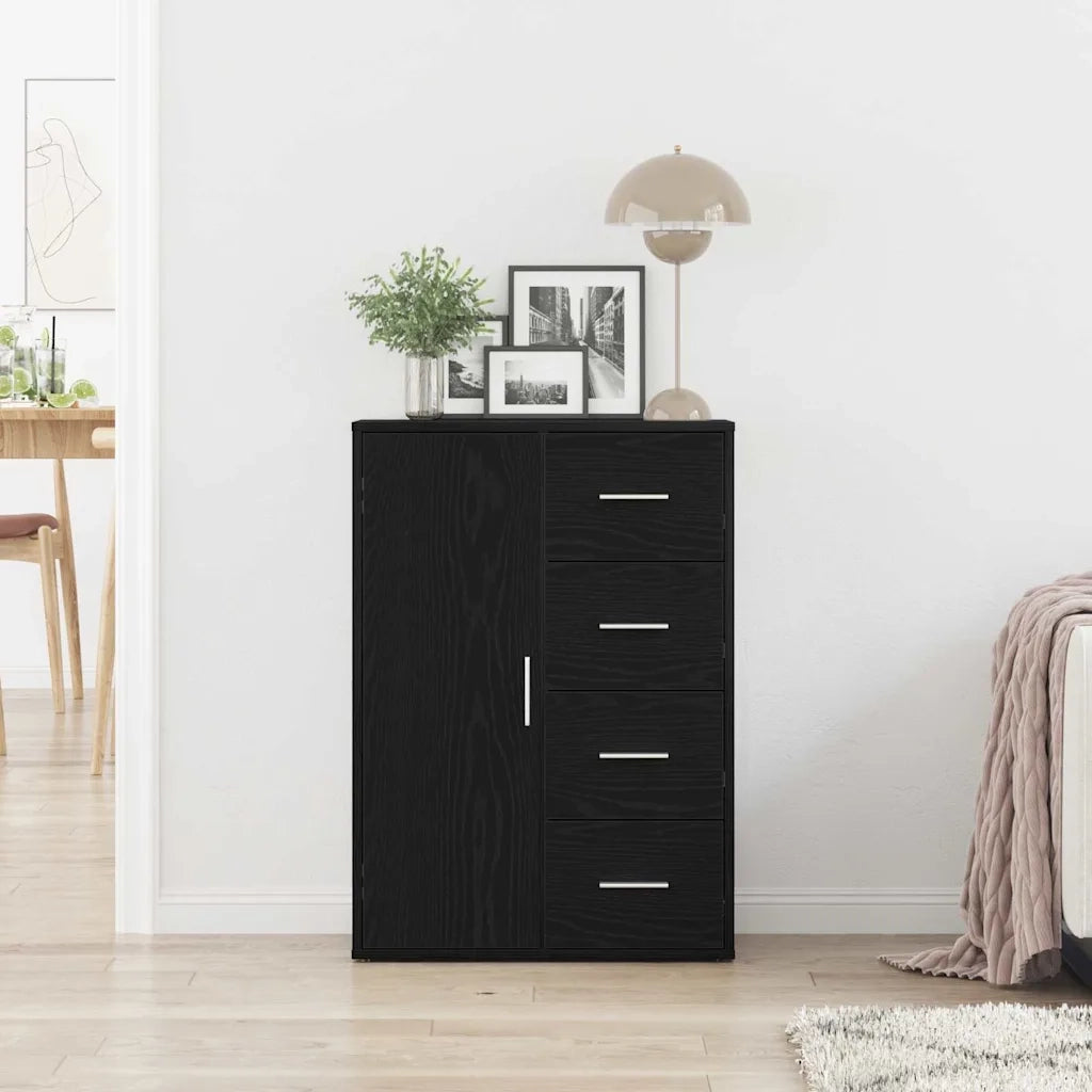Credenza | Madia | Buffet da pranzo | Armadio da pranzo Rovere Nero 60 x 31 x 84 cm Legno multistrato