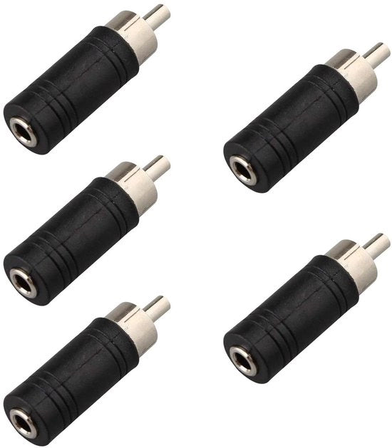 Adattatore Jack femminile a RCA 5 pezzi - Jack mono a RCA - Elevato Prestazione - Convertitore Audio