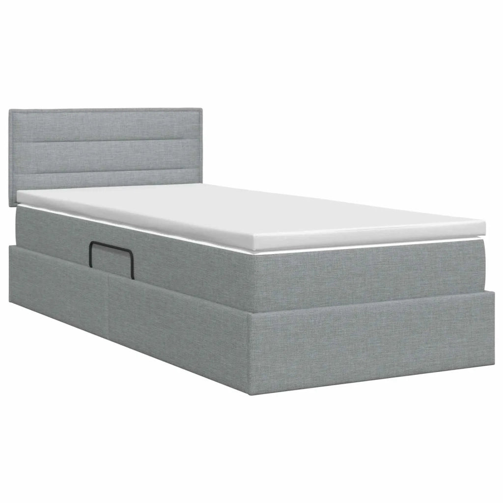 Letto con contenitore e materasso Grigio Chiaro 100 x 200 cm 3458538
