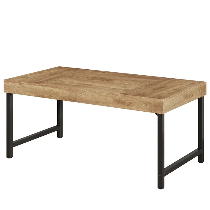 TAVOLO SCRIVANIA 140 cm Rustico MDF e Metallo Nero