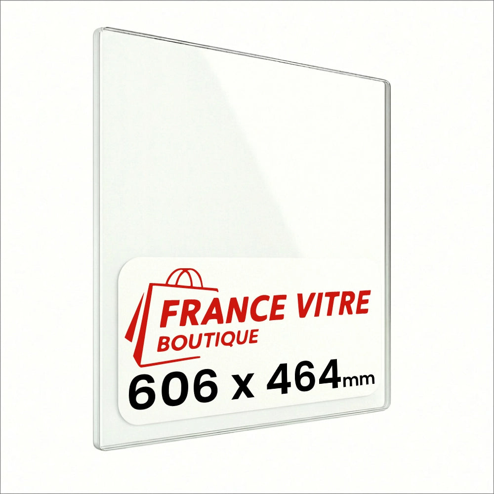 606 x 464 x 4 mm - Vetro per stufa a legna - vetro camino di ricambio - vetro per caminetto resistente al fuoco - France Vitre