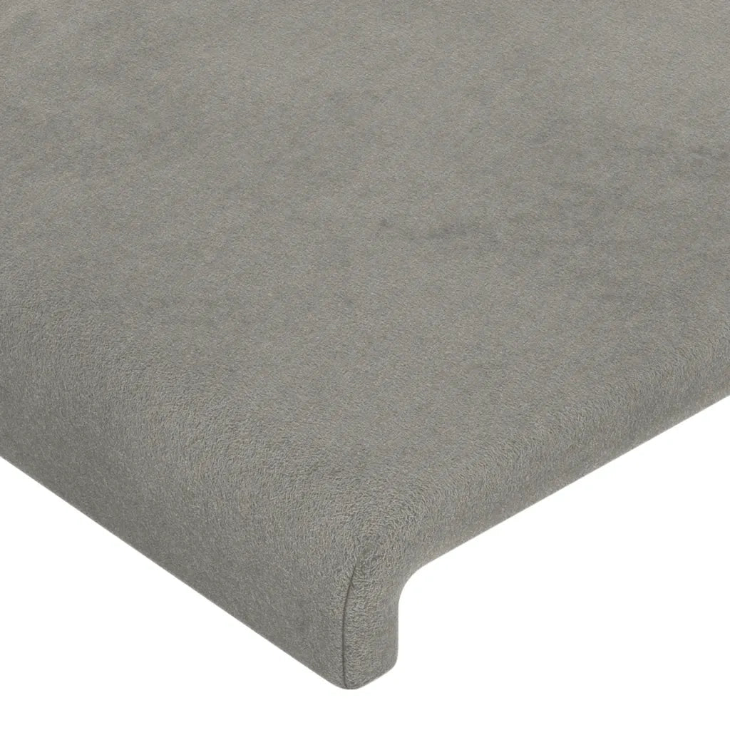 Testiera | Testata ad Orecchio Grigio Chiaro 93x16x118/128 cm in Velluto