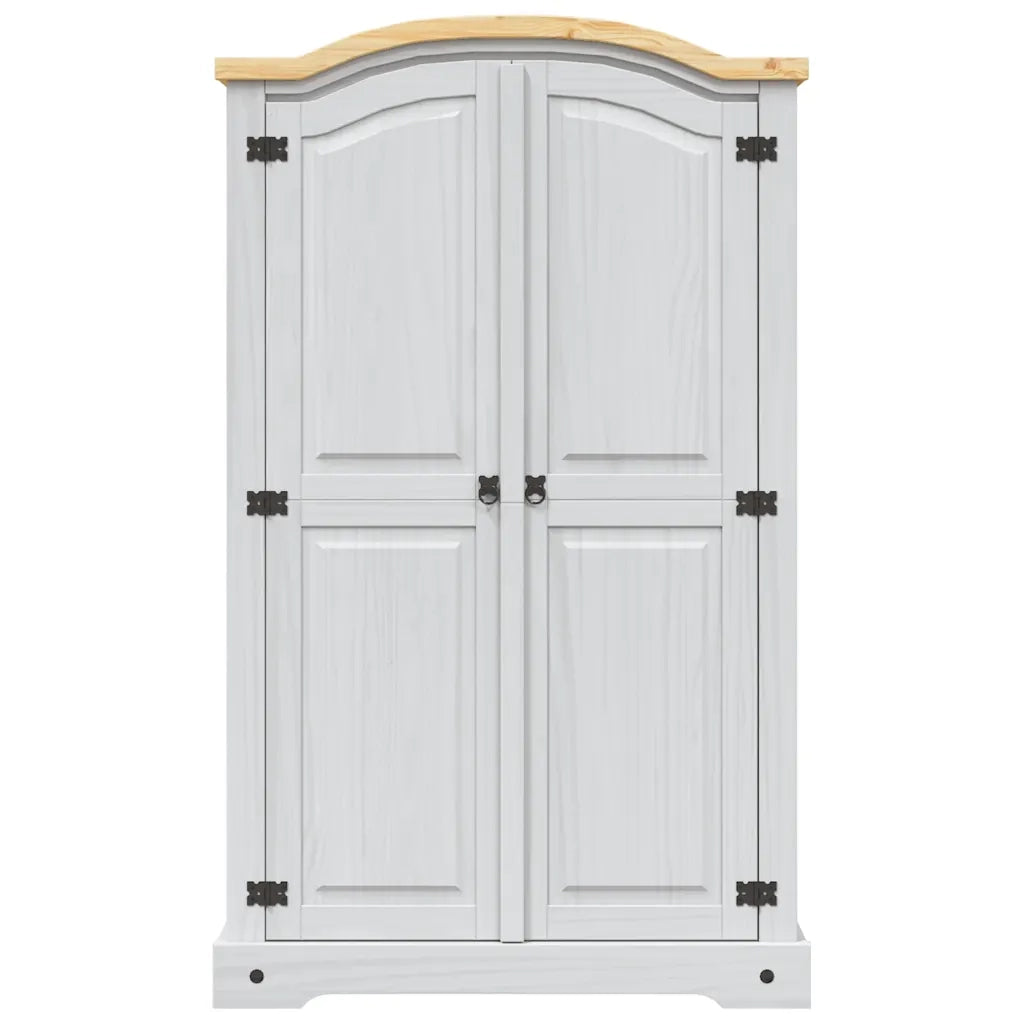 Armadio in Legno di Pino Messicano Corona 2 Ante Bianco CFW1845261